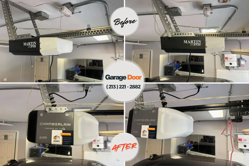 Before and after: garage door repair Falconer, NY